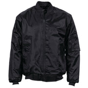 Black bomber jacket.