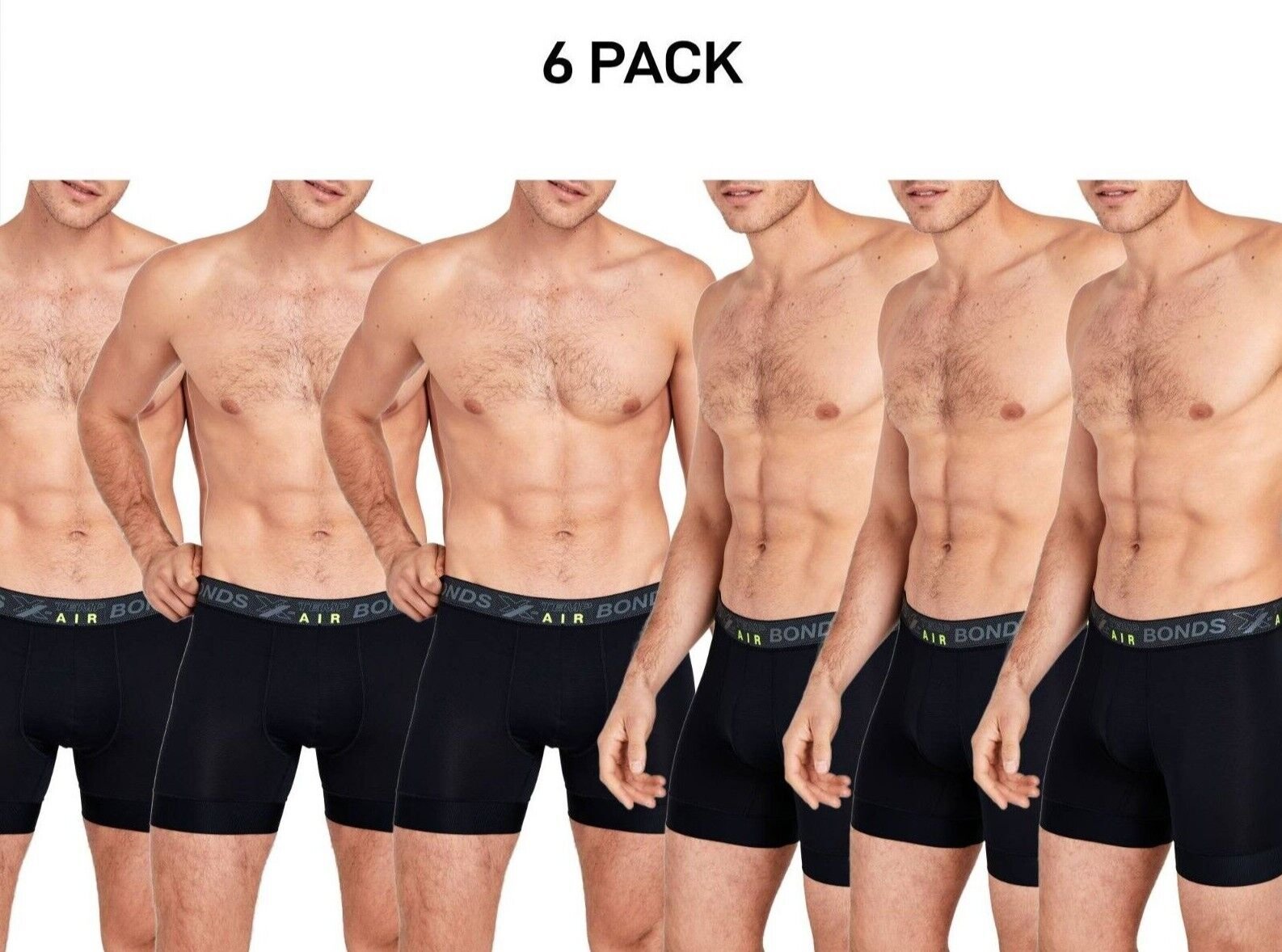 Bonds Mens X-Temp Air Trunk Activemesh Panels Promote Airflow Undies 6 Pack MX4R