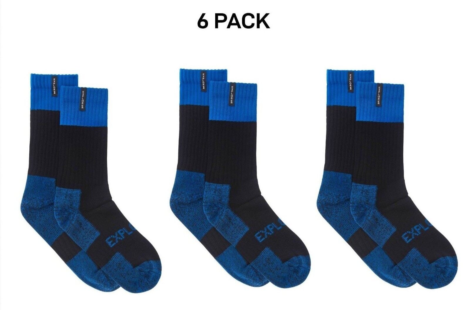 Bonds Mens Explorer Tough Work Durable Dual Layer Cotton 6 Pack SYNJ2W