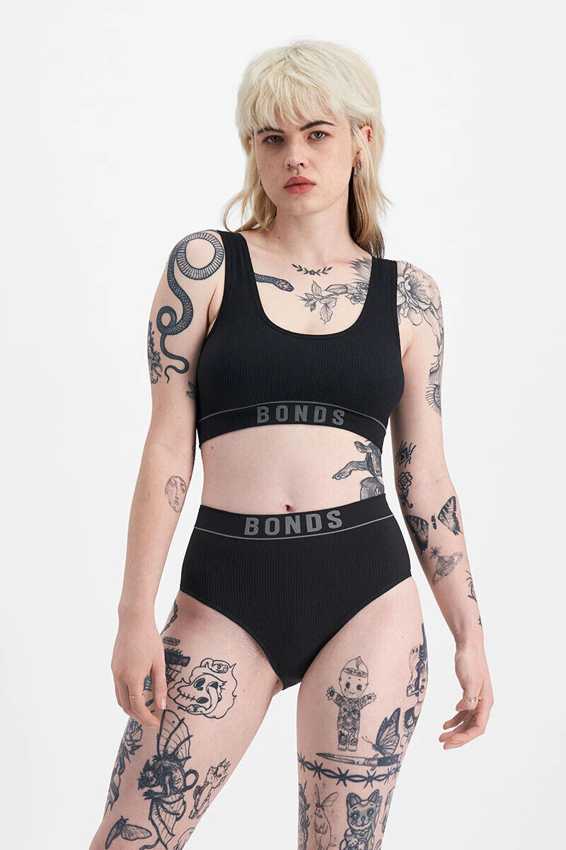 Bonds Womens Retro Rib Hi Hi Bikini Smooth Comfy Stretchable Knit WU8FA