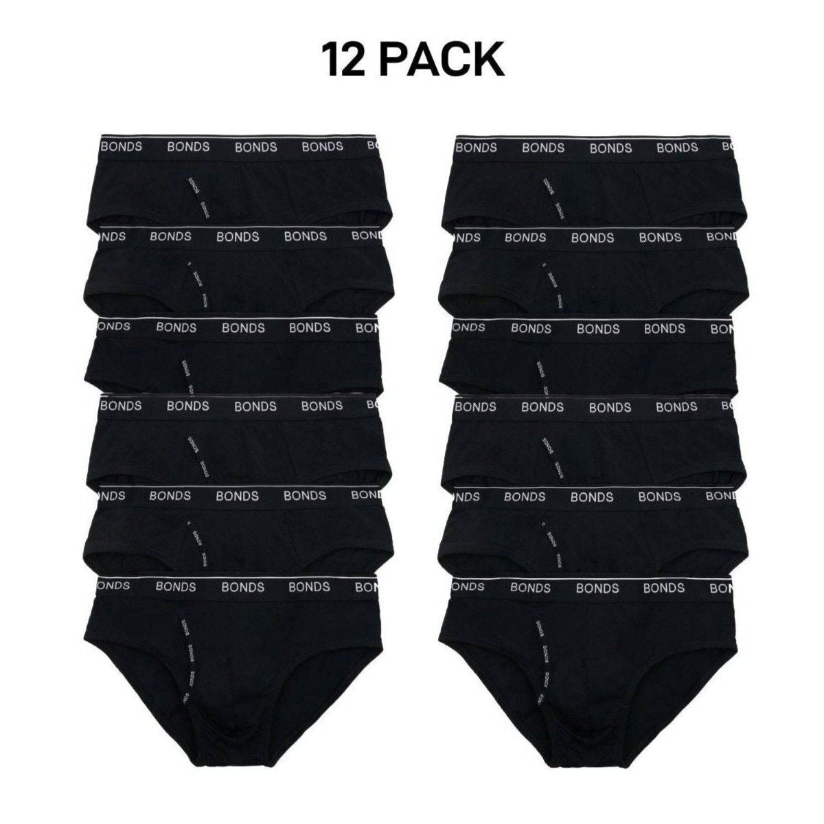 Bonds Mens Guyfront Brief Soft & Stretchy Cotton Fly Front 12 Pack MZ953A