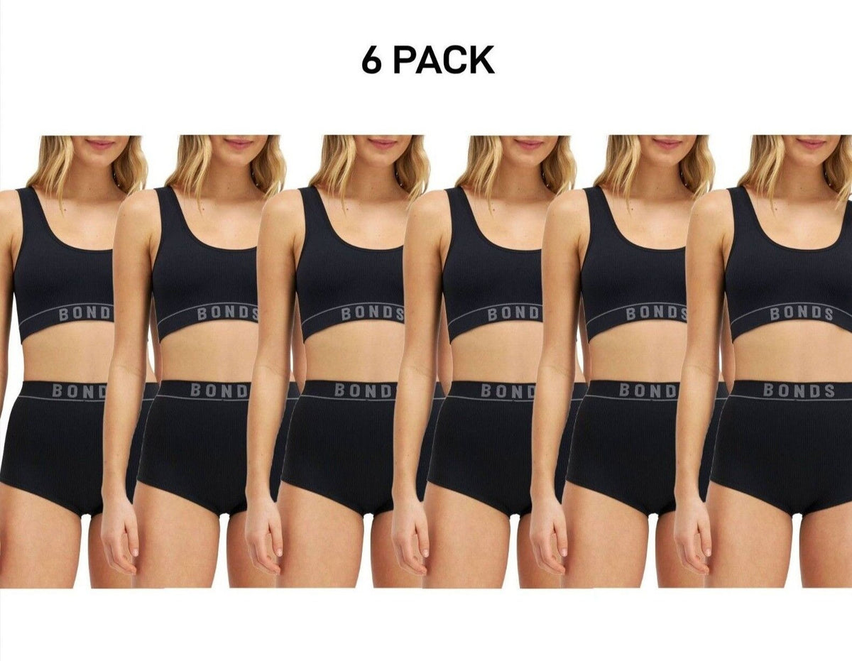 Bonds Womens Retro Rib Hi Shortie Luxuriously Smooth Full Coverage 6 Pack WT46