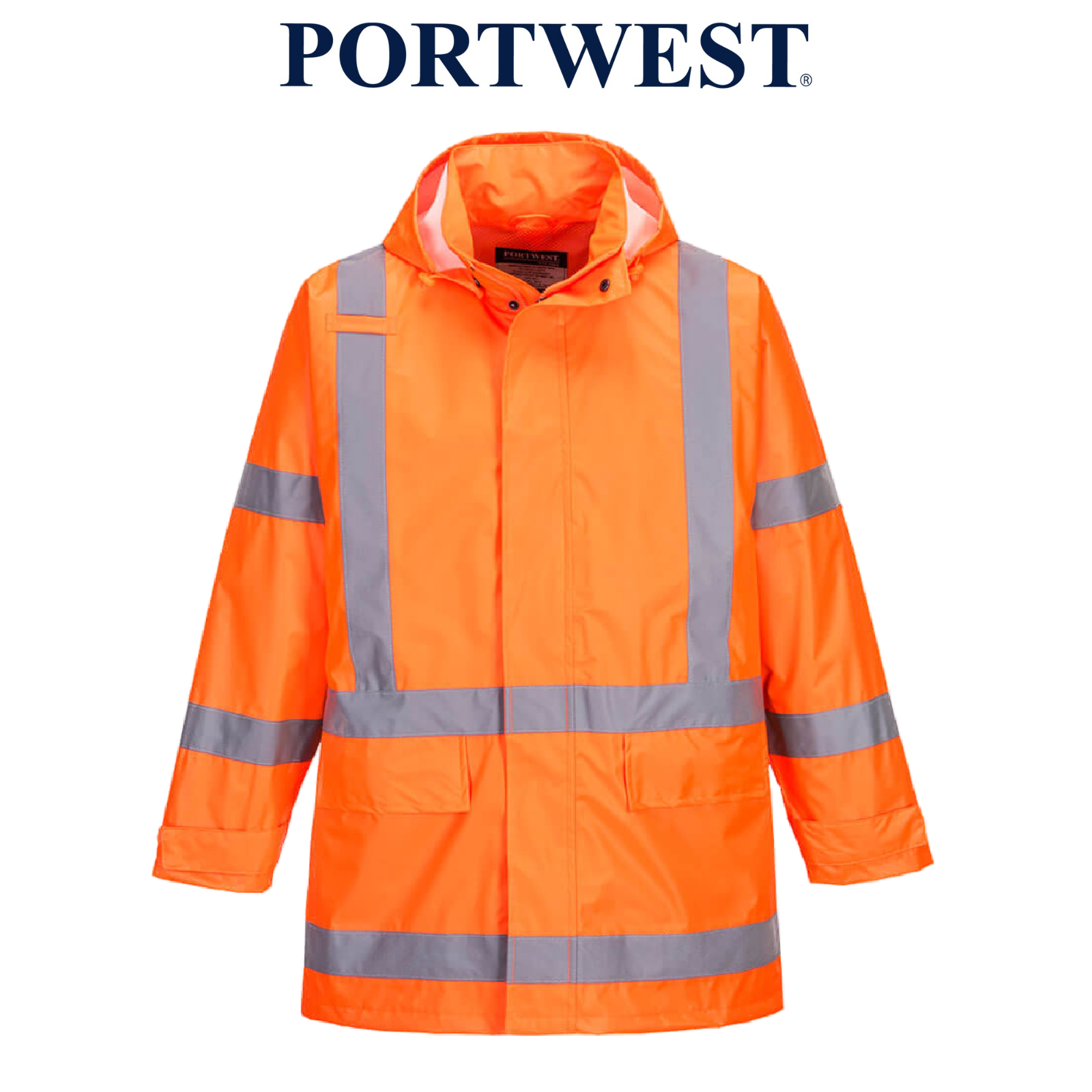 Portwest TTMC-W17 X-Back Rain Jacket 2 Tone Reflective Tape Work Safety TM610