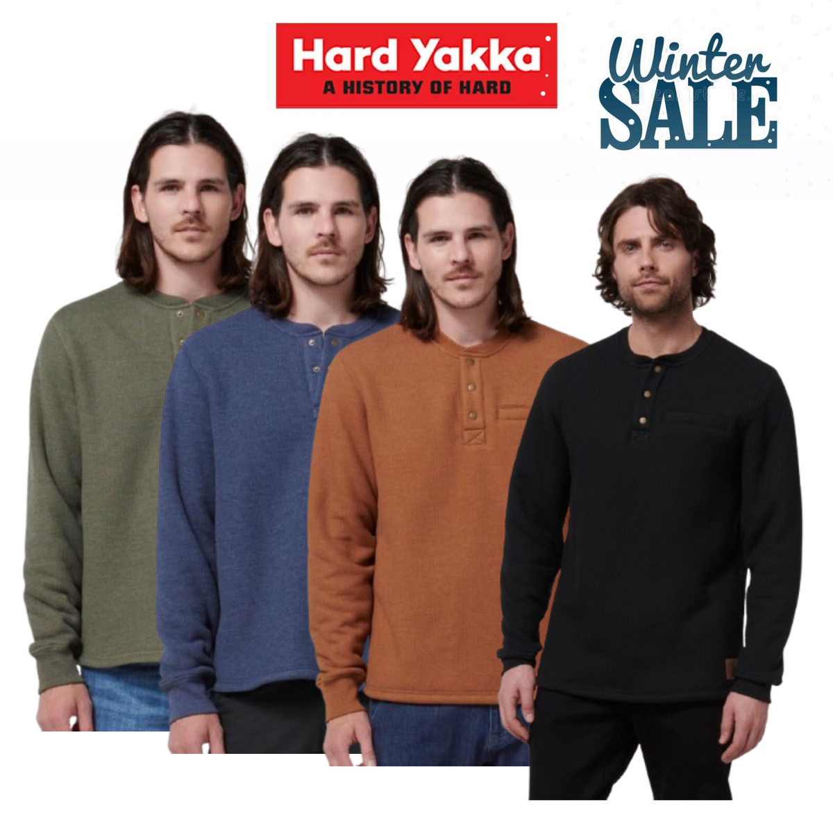 WINTER SALE! HARD YAKKA Mens  Sherpa Henley Contrast Warm Work Jacket Y19488