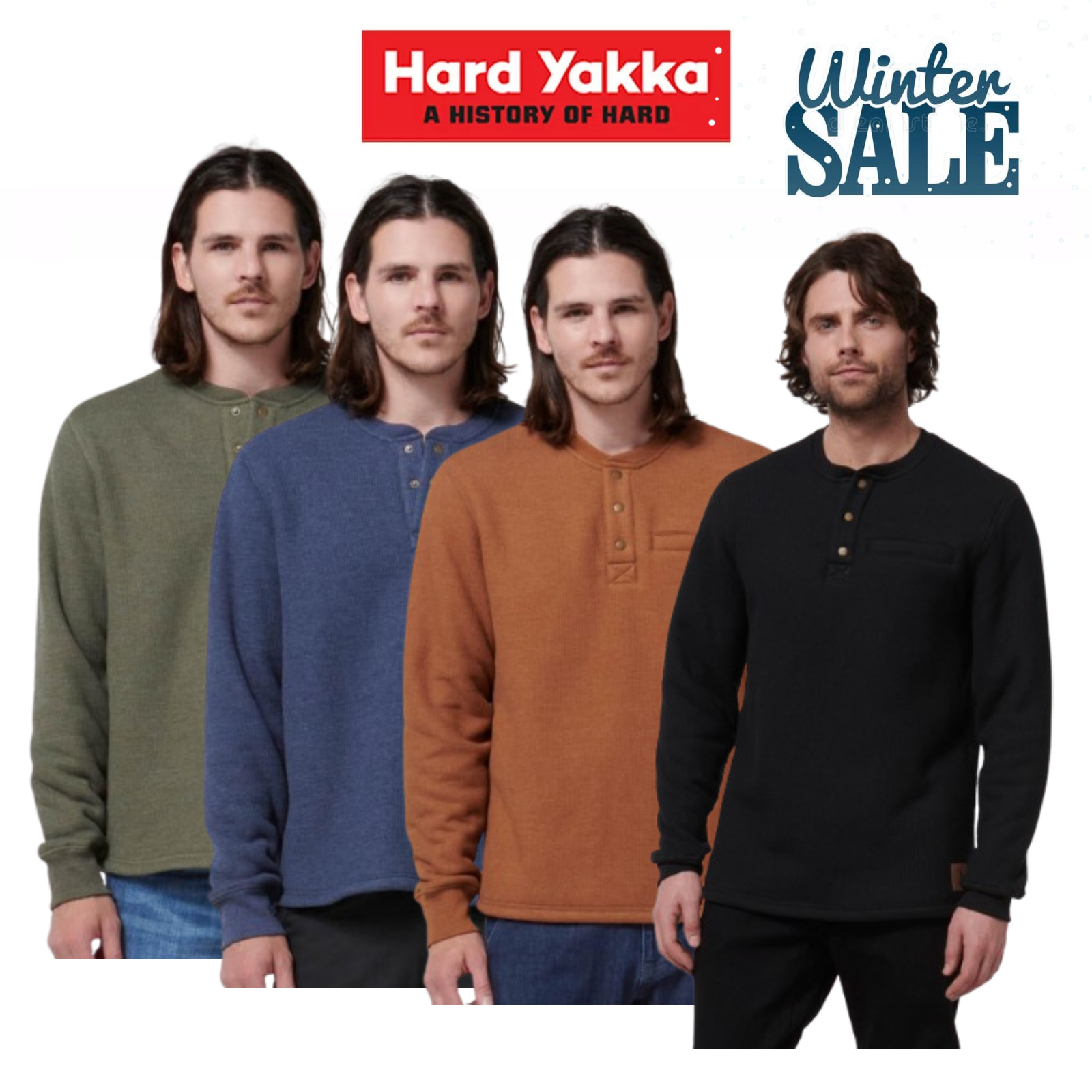 WINTER SALE! HARD YAKKA Mens  Sherpa Henley Contrast Warm Work Jacket Y19488