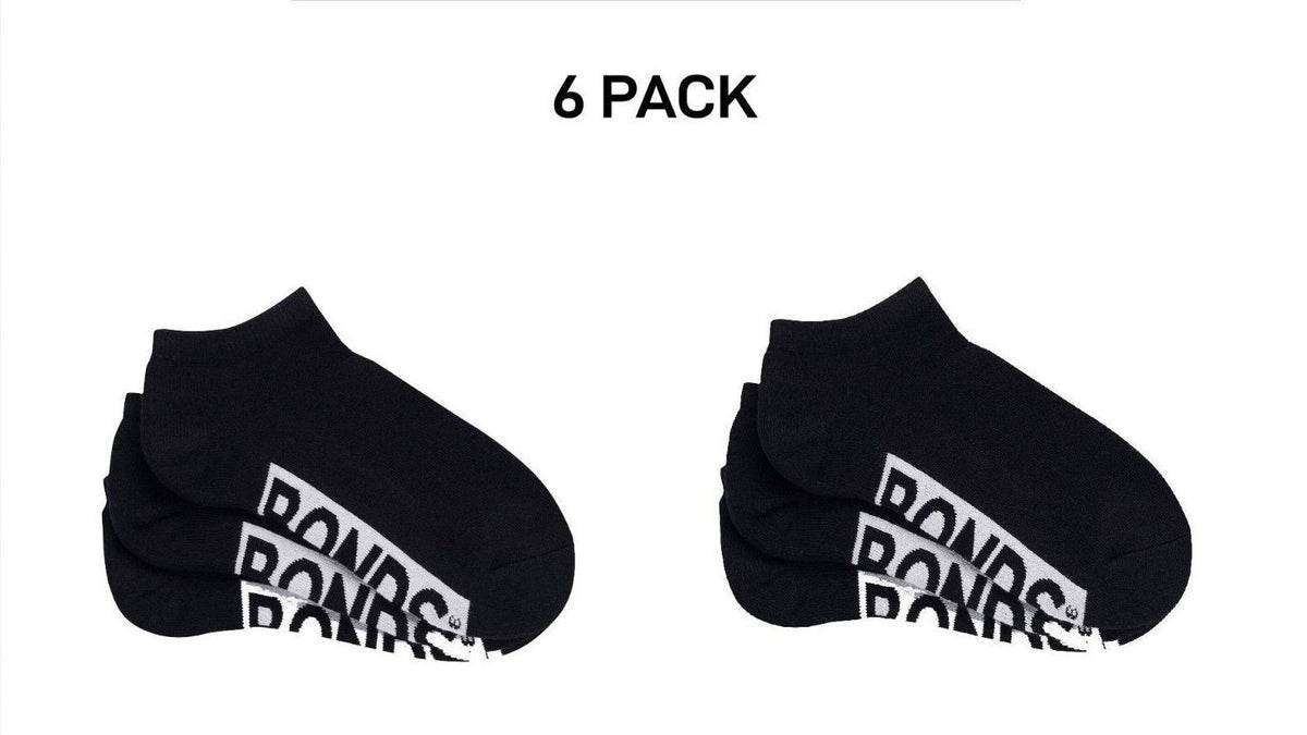 Bonds Womens Logo Cushioned Low Cut Comfy Smooth Toe Seams 6 Pack LXPY3N
