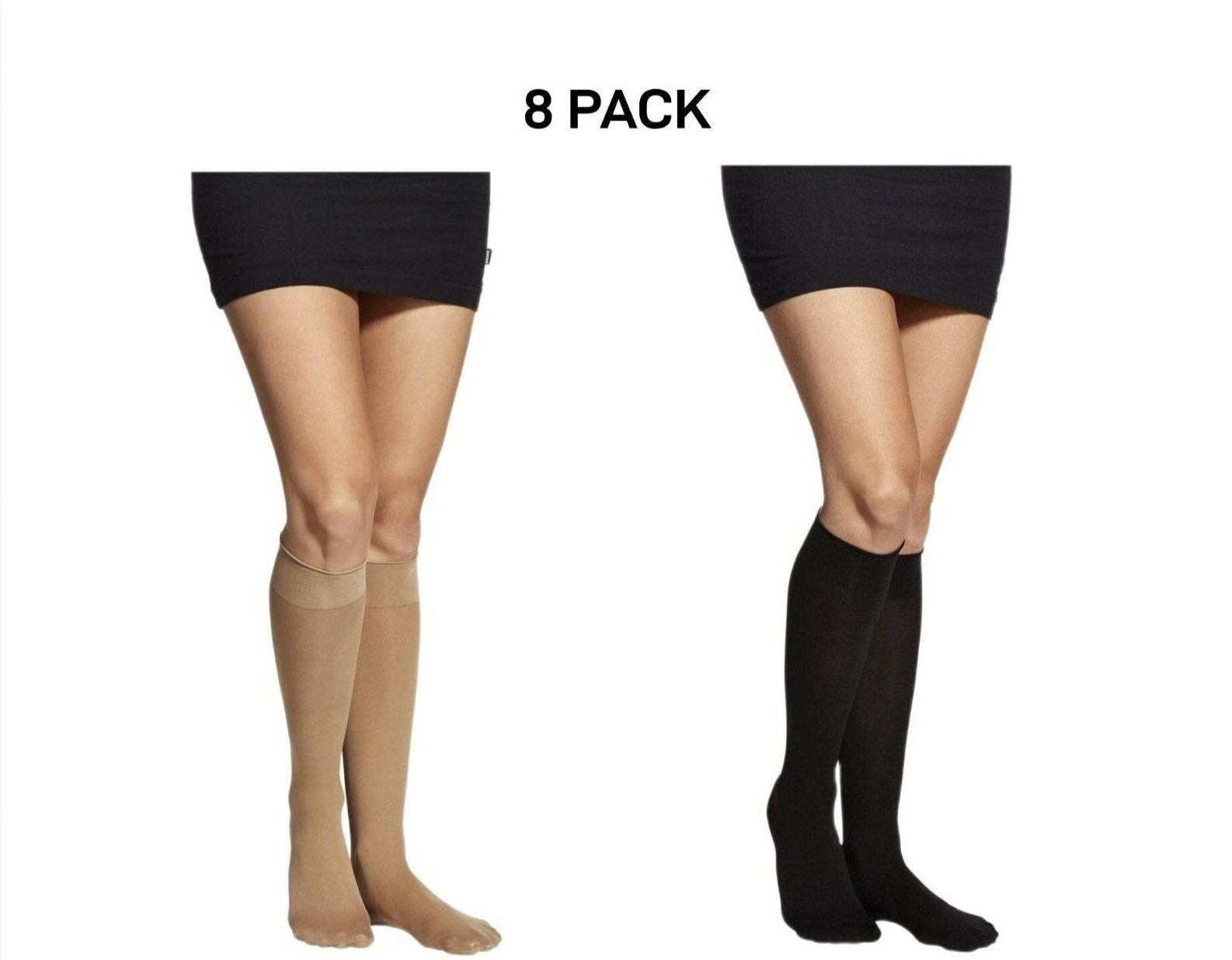 Bonds Womens Semi Opaque Knee High 40 Denier Socks Wide Comfort 8 Pack L79582