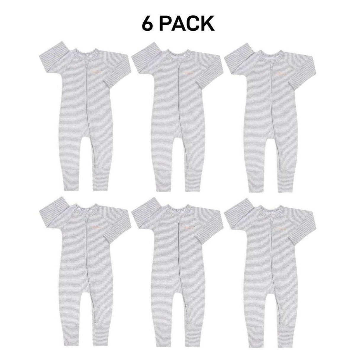 Bonds Baby Wondersuit Two-way Zip Soft Cosy & Stretchable Fabric 6 Pack BZDYM