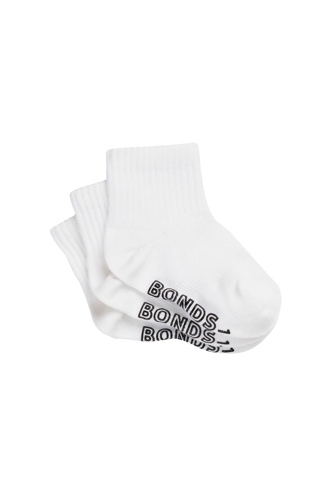 Bonds Baby Lightweight Quarter Crew Sock Comfy Cotton Grip Soles 6 Pack RXU83N