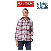 WINTER SALE Hard Yakka Women Quilted Button Hooded Jacket Thermal Shacket Y08748