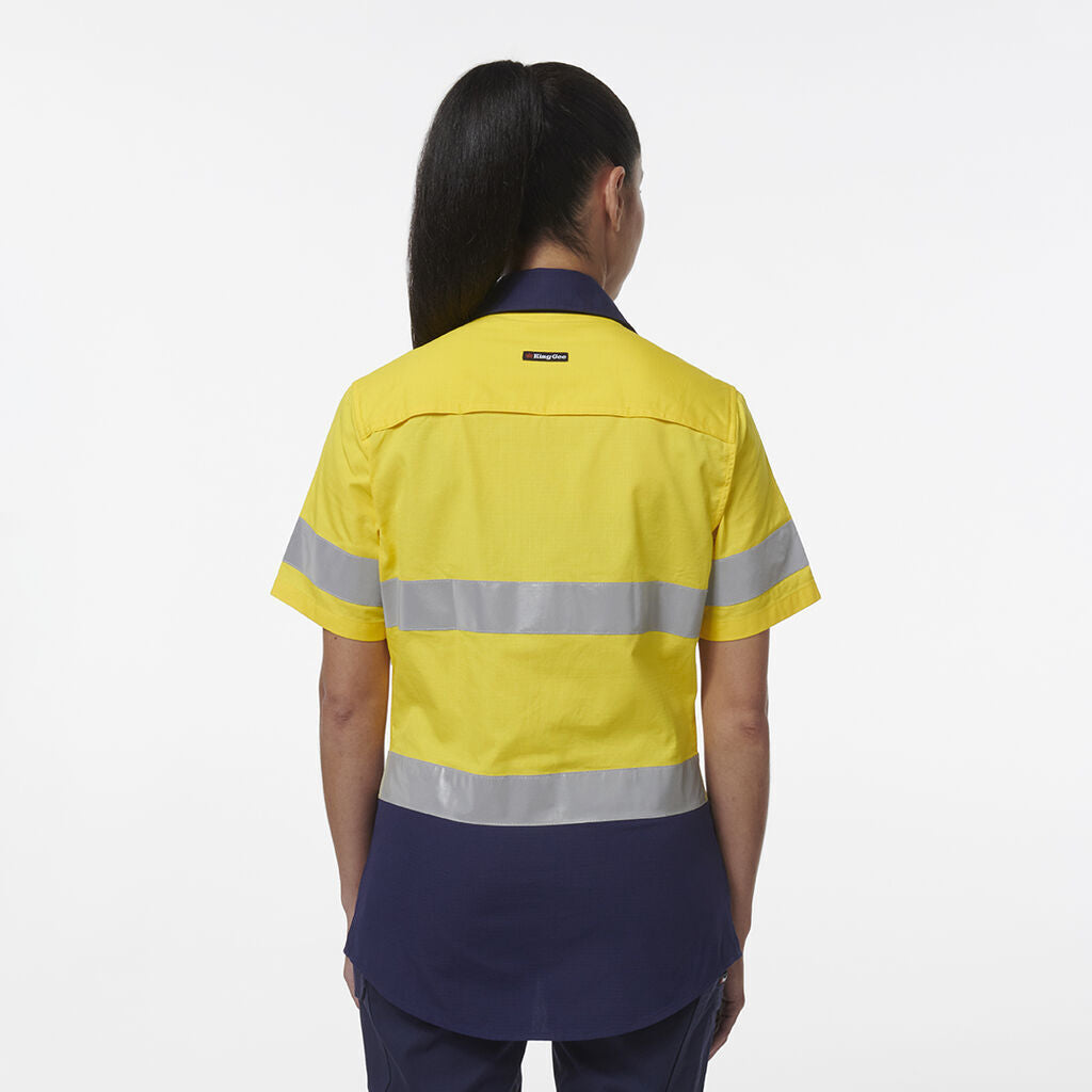 KingGee Womens Workcool Vented Reflective Short Sleeve Shirt K44229-Collins Clothing Co