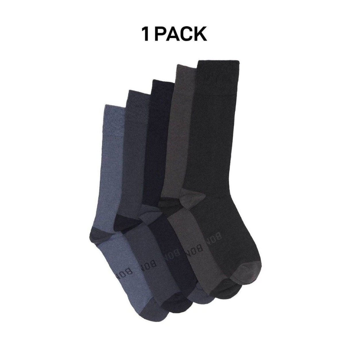 Bonds Mens Bamboo Crew Socks Fine Seams for Comfy Toes & Ankle Support SZFQ5W