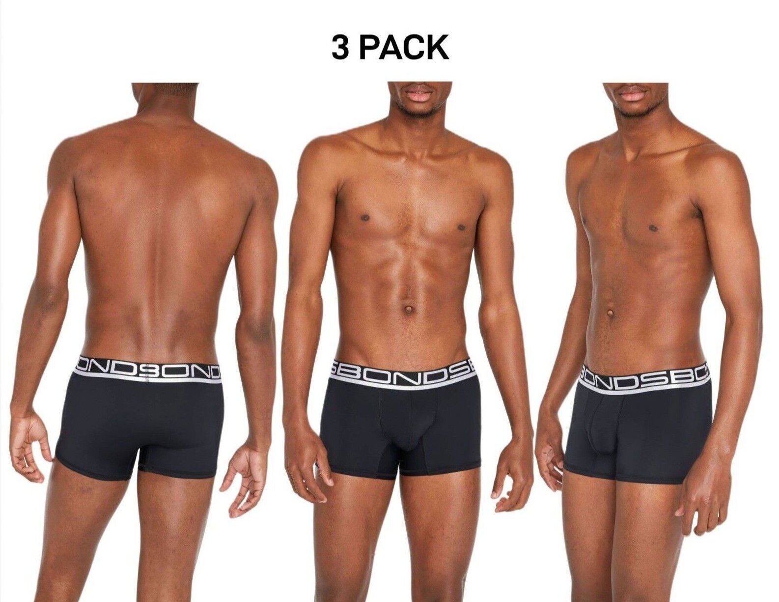 Bonds Mens Active Quick Dry Trunk Better Retention Great Coverage 3 Pack MY7XA