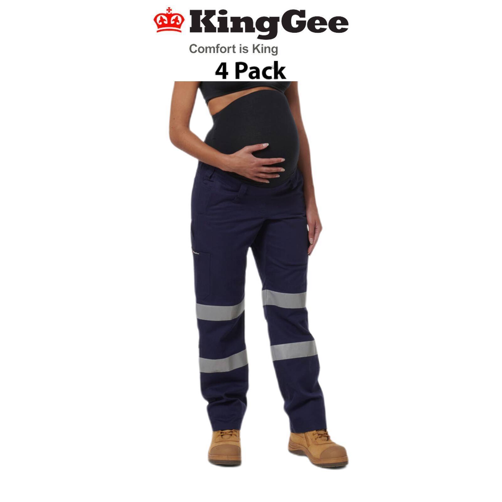 KingGee Womens 4Pack Safety WorkCool Maternity Reflective Bio Motion Pant K43007