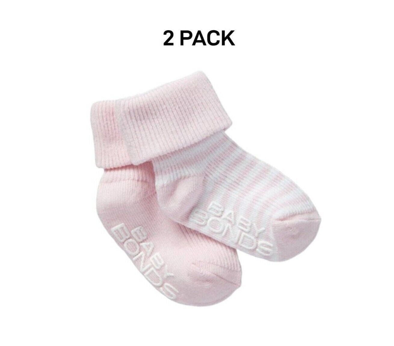 Bonds Baby Classics Cuff Non Slip Grip Sole Fine Toe Seams 2 Pack RYY82N