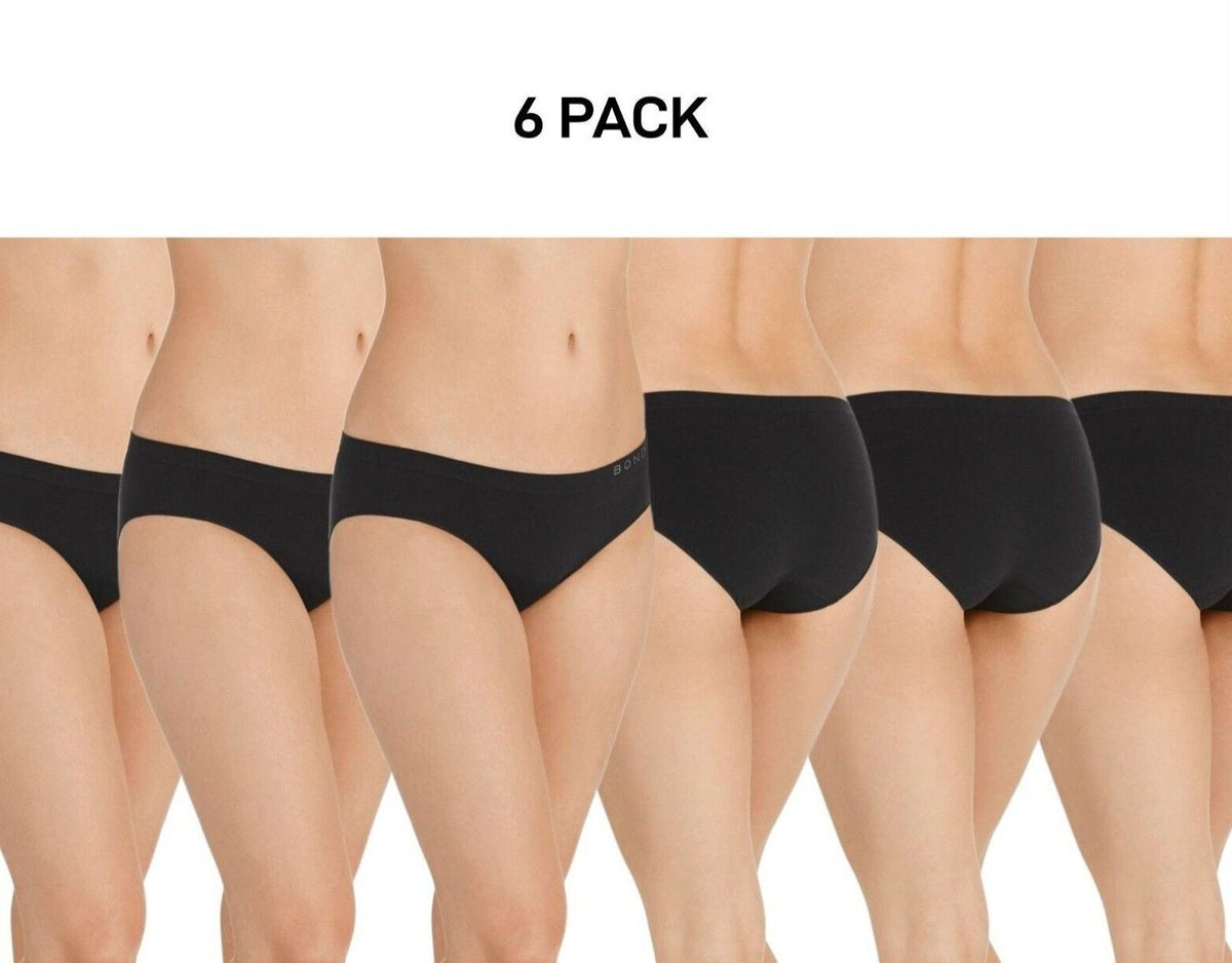 Bonds Womens Seamless Bikini Stretchy Trims Smooth Finish Brief 6 Pack WWGDA