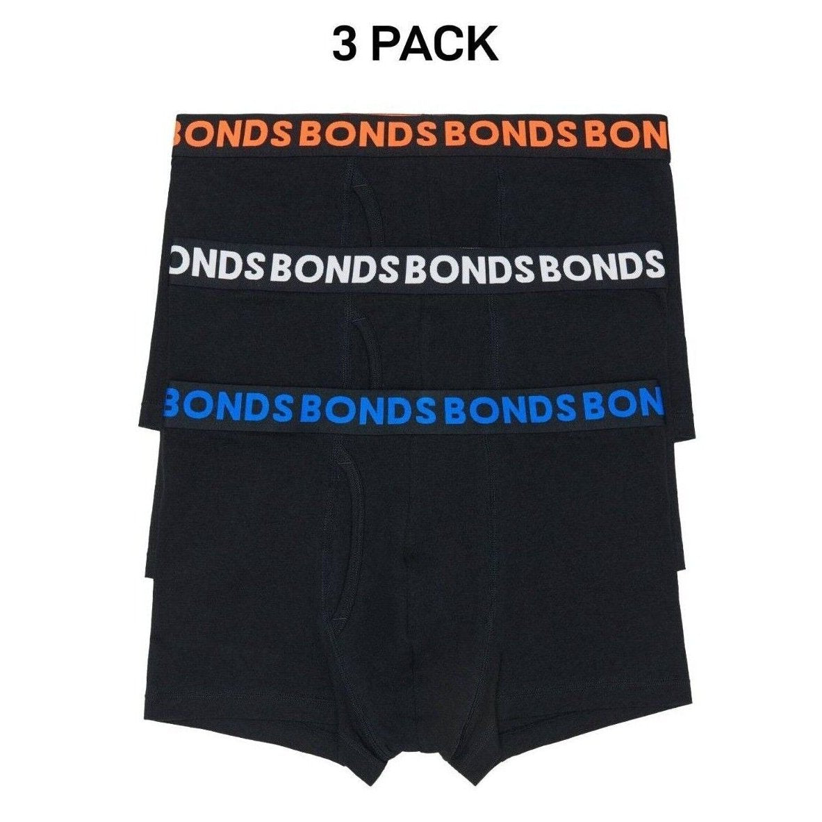 Bonds Mens Everyday Trunk Stretchable Soft Waistband Side Seam 3 Pack MWPY3A