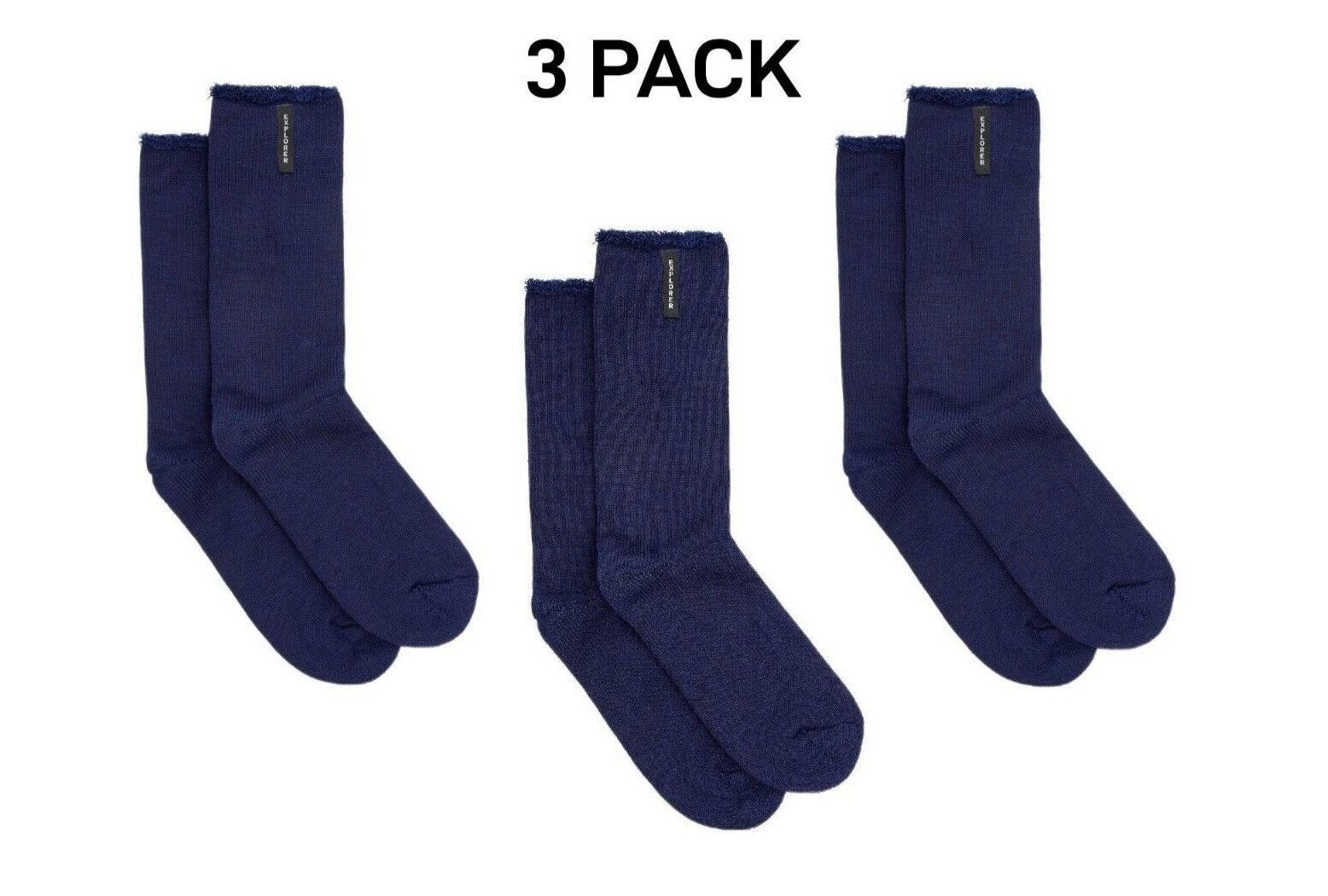Bonds Explorer Original Wool Blend Crew Soft Cushioned Soles Sock 3 Pack S1138