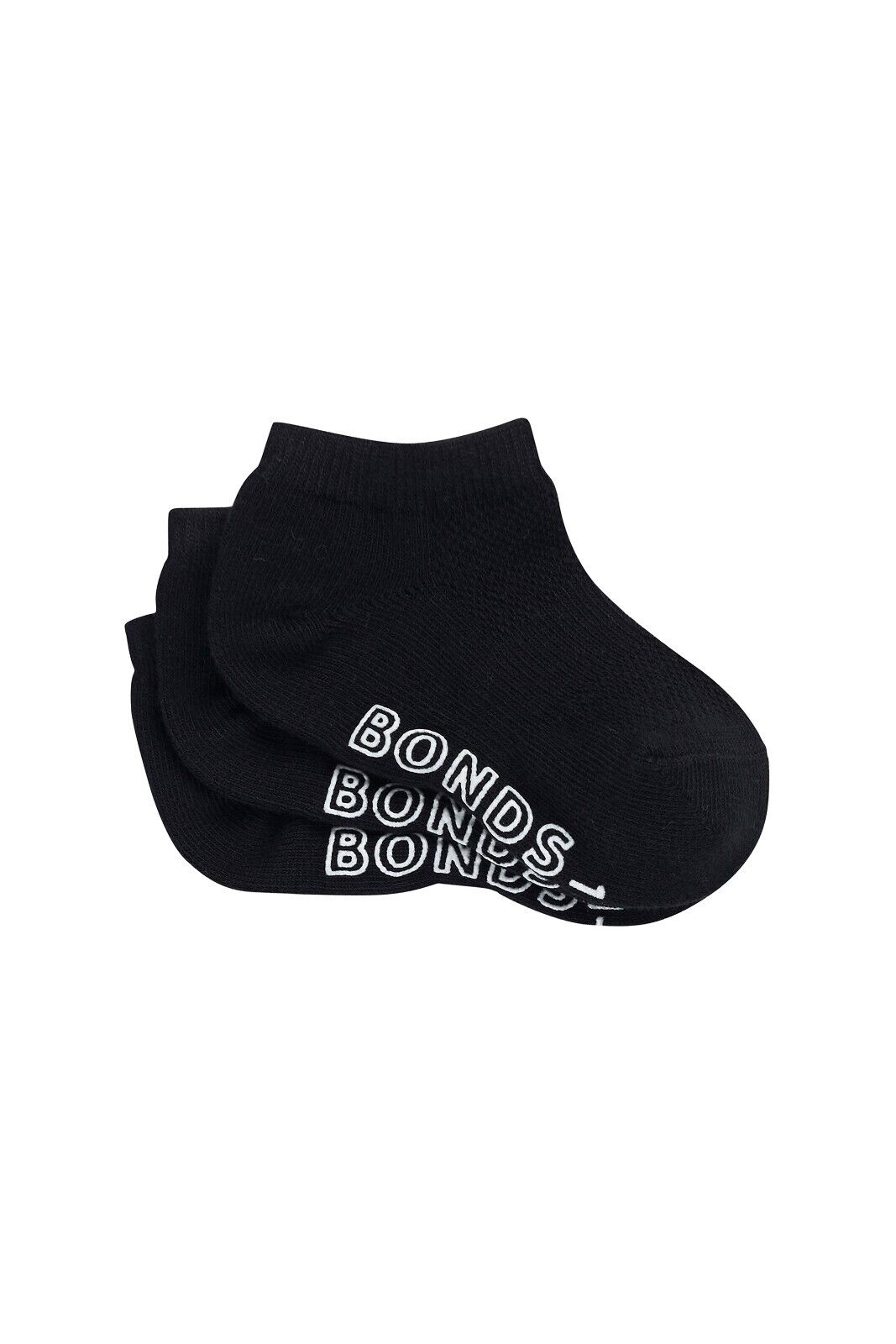 Bonds Baby Lightweght Low Cut Socks Grippy Soles & Soft Toe Seams 3 Pack RXUQ3N