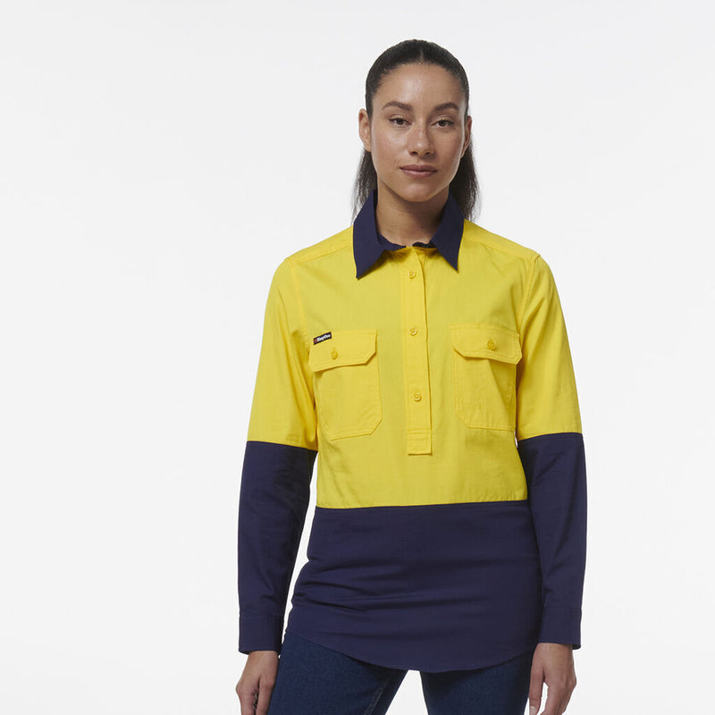KingGee Womens Workcool Vented Closed Front Spliced Two Toned Shirt K44211-Collins Clothing Co