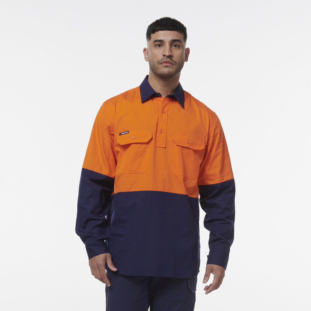 KingGee Mens Workcool Vented Closed Front Spliced Shirt K54011-Collins Clothing Co
