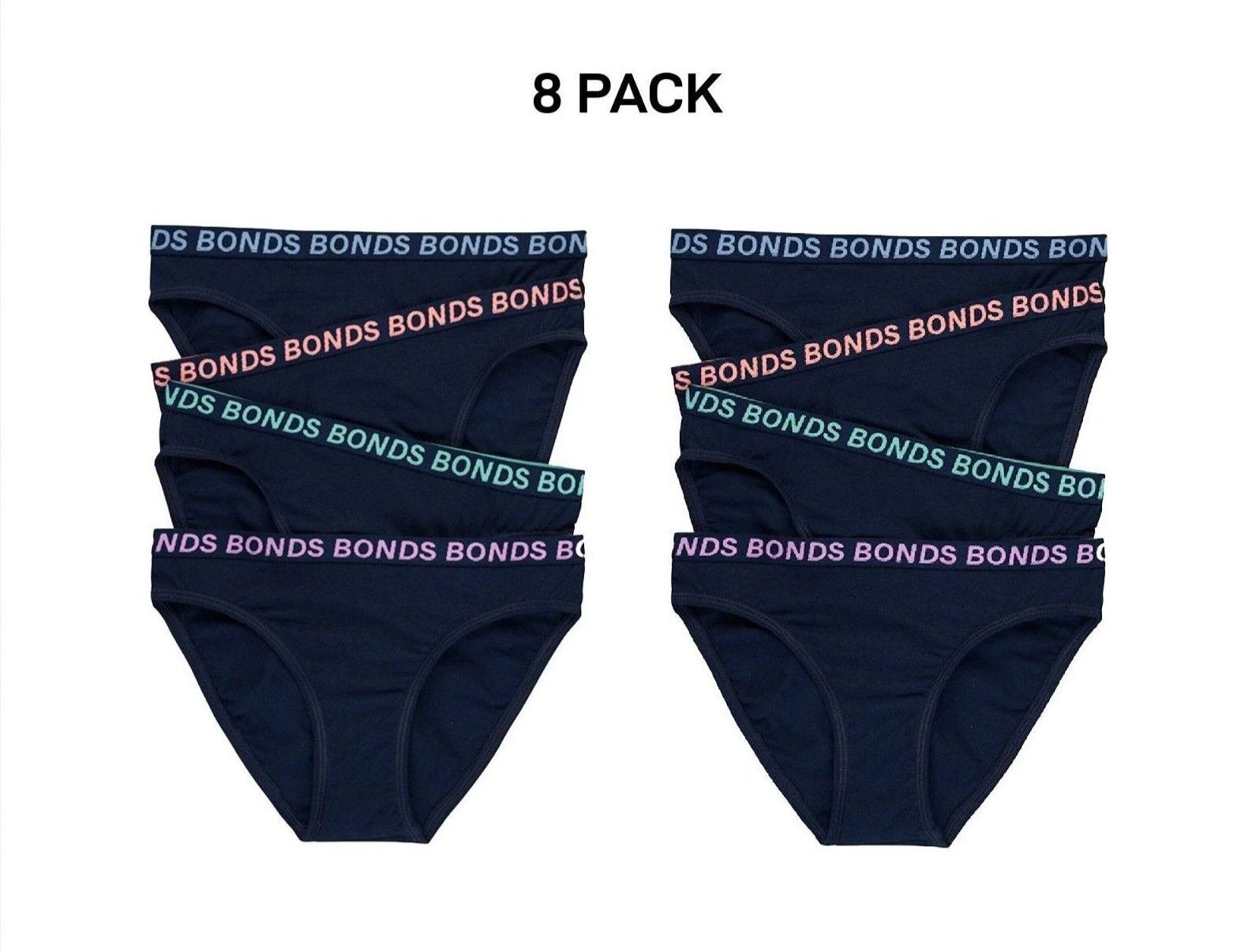 Bonds Girls Bikini Sport Ultimate Comfy and Fresh Moisture Wicking 8 Pack UWKL4A