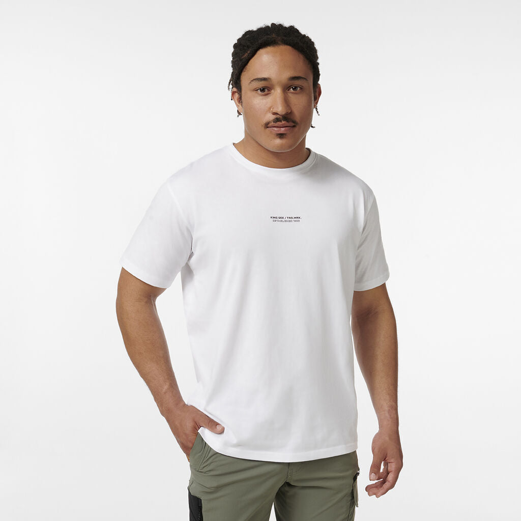 KINGGEE Mens Trademark Graphic Print Crew Neck Tee AUS Cotton Tshirt K14009-Collins Clothing Co