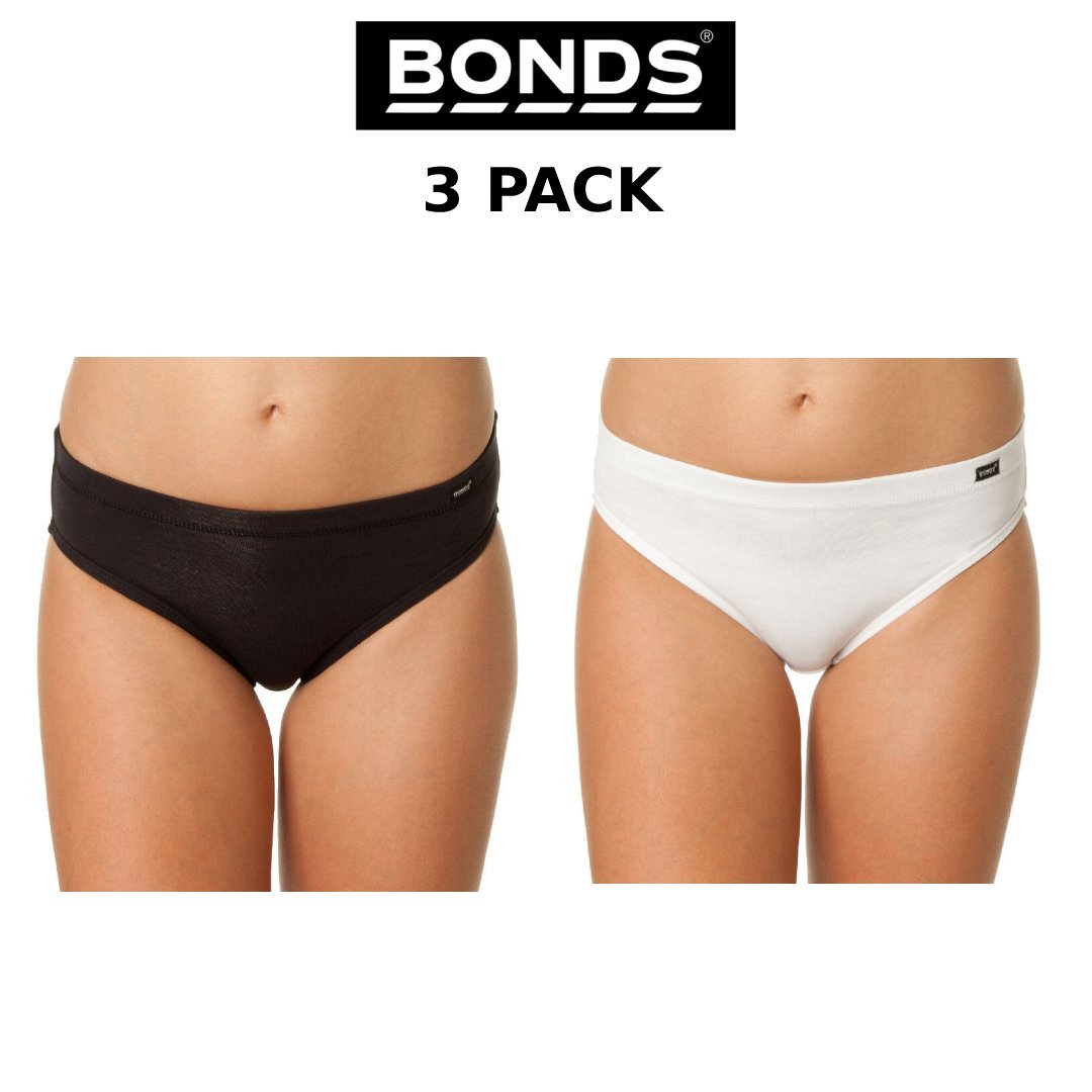 Women Bonds Classic Cottontails Hi-Cut Brief 3 Pack Panties Sexy Knickers W0M13H