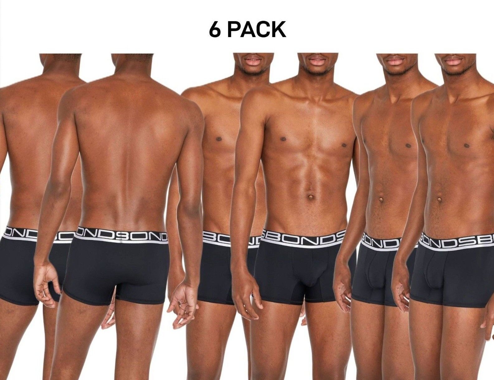 Bonds Mens Active Quick Dry Trunk Better Retention Great Coverage 6 Pack MY7XA