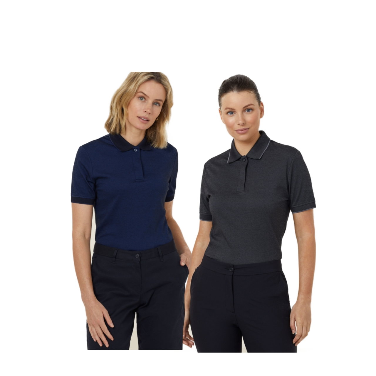 NNT Womens  Textured Short Sleeve Polo Comfortable Side Splits Classic CATUF9-Collins Clothing Co