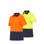 KingGee Womens WorkCool Spliced Polo S/S Shirt Hyperfreeze Work Comfy K44735-Collins Clothing Co