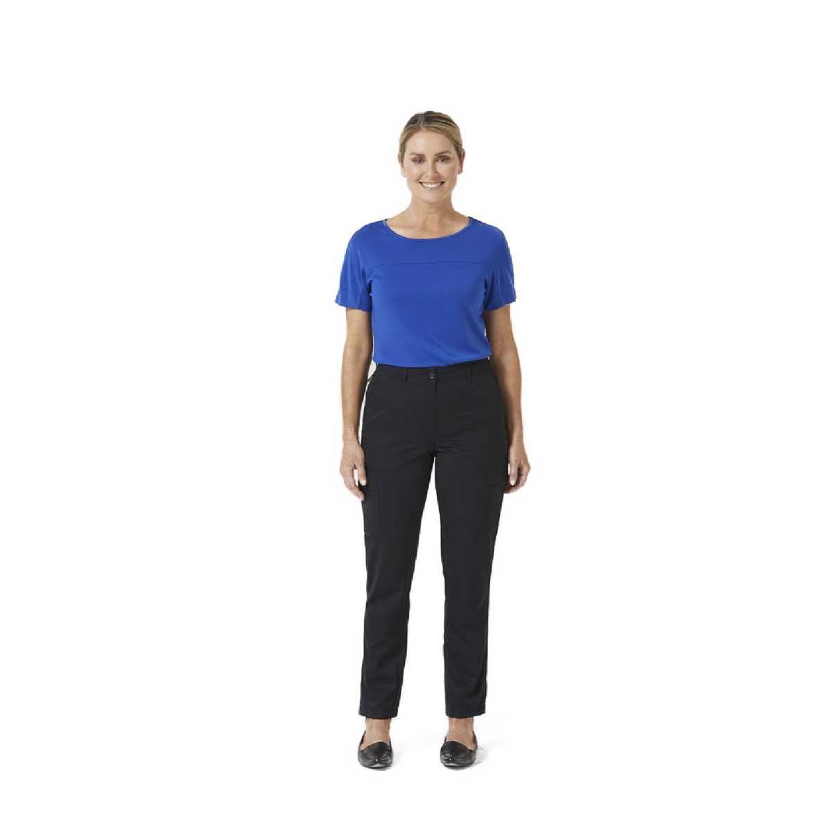 Womens NNT P/V Gaberdine Flex Waist Cargo Navy Slim Leg Work Pants CAT3T7-Collins Clothing Co