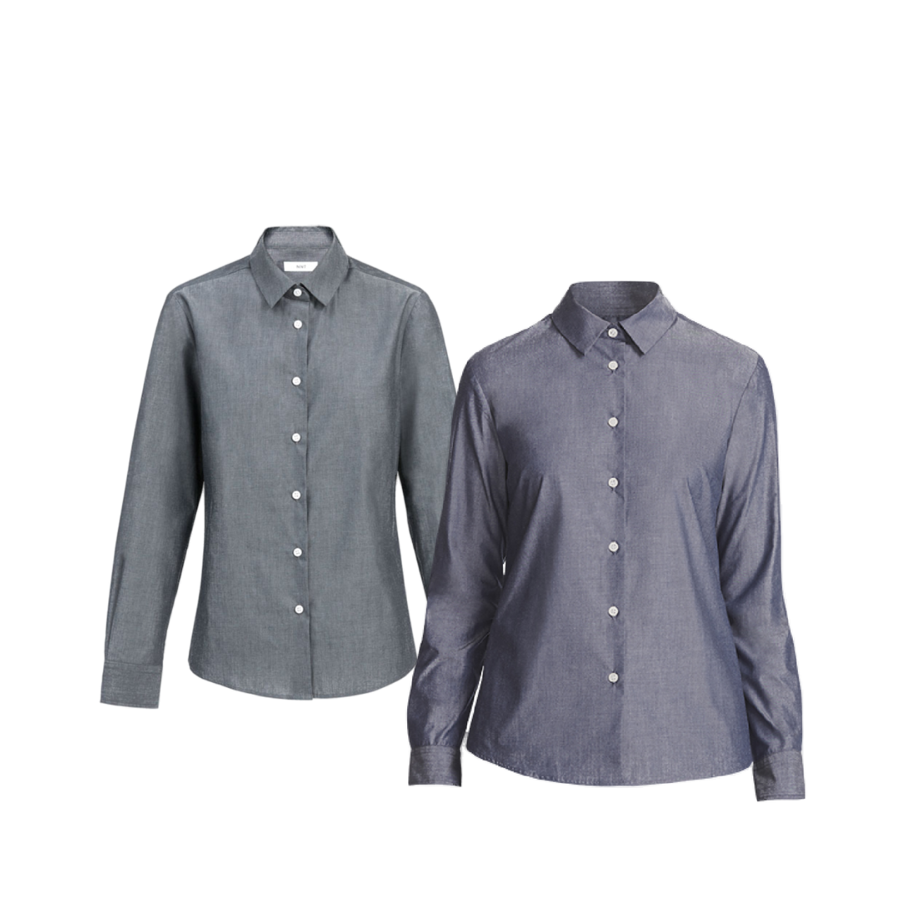 NNT Womens Chambray Long Sleeve Formal Shirt Comfy Straight Back Business CATU69-Collins Clothing Co