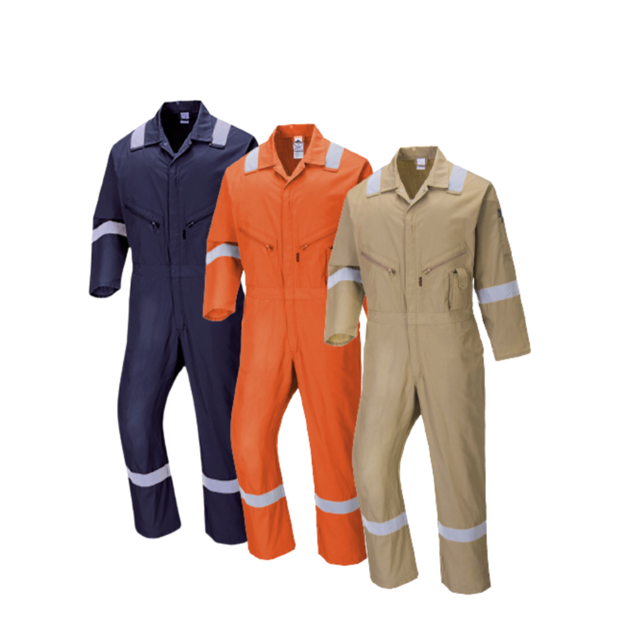 Portwest Iona Cotton Coverall Lightweight Reflective Taped Work Safety C814-Collins Clothing Co