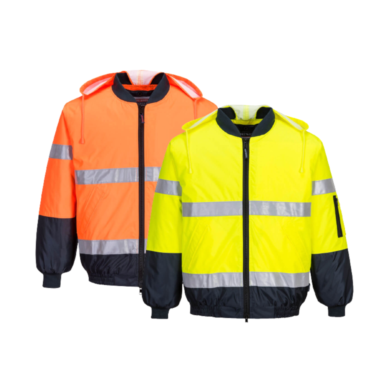 Portwest Hi-Vis Bomber Jacket with Tape 2 Tone Reflective Work Safety MJ504-Collins Clothing Co