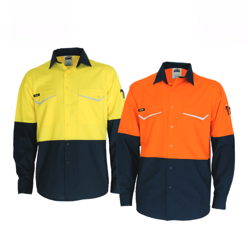 DNC Mens Tradies Two-Tone RipStop Cotton Workwear Lightweight Breathable 3586-Collins Clothing Co