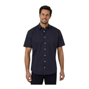 NNT Mens Avignon Pinstripe Short Sleeve Shirt Casual Regular Fit Business CATJDM-Collins Clothing Co