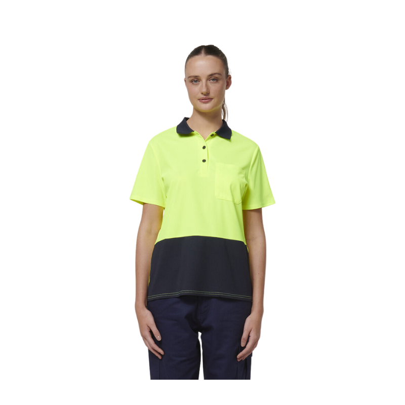 Hard Yakka Womens Safety Work Short Sleeve HI VIS Polo Y08601 only ...