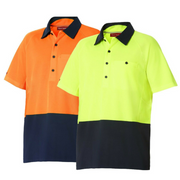 Mens Hard Yakka Koolgear Hi-Vis 2 Toned Short Sleeve Work Polo Shirt Y11396-Collins Clothing Co