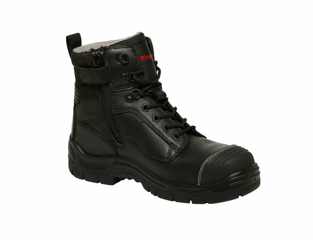 KingGee Mens Phoenix 6Z Side UP Work Safety Boots Nubuck Leather Comfy K27890-Collins Clothing Co