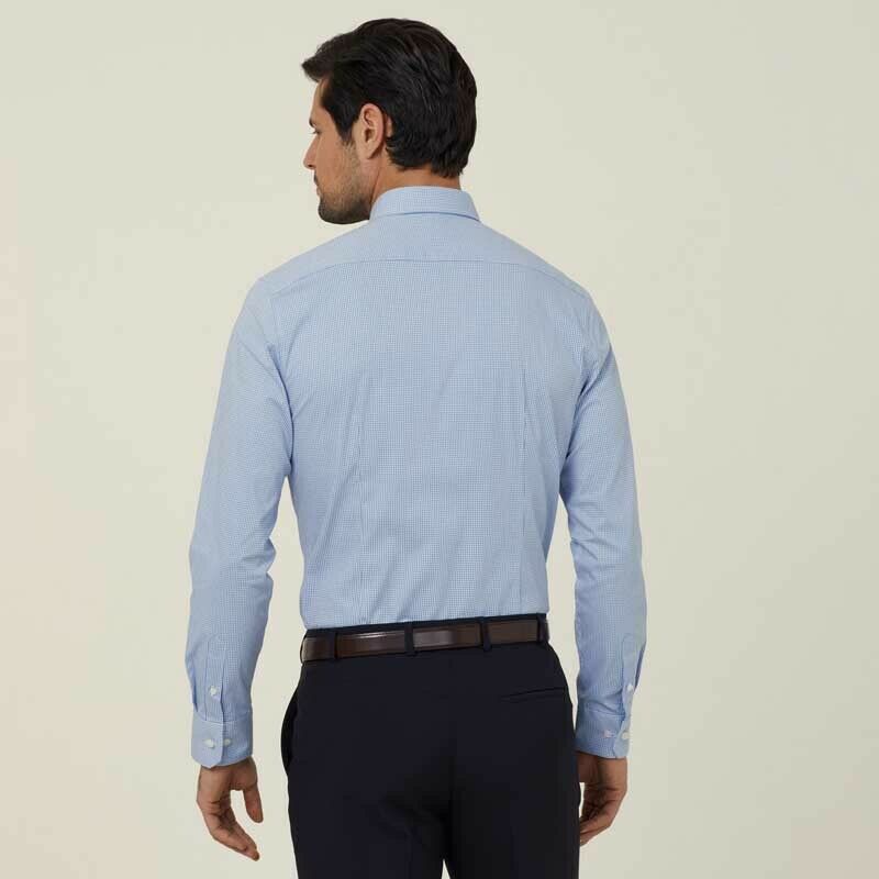 NNT Mens Avignon Gingham Checked Long Sleeve Shirt Casual Fit Business CATJDF-Collins Clothing Co