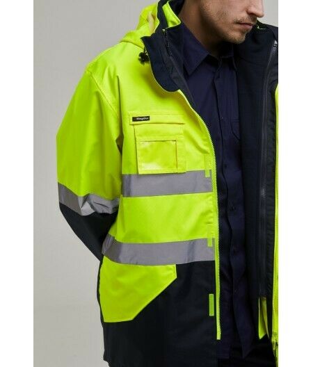 KingGee 4 in 1 Waterproof Jacket Fleece Insulated Hood Safety Hi-Vis K55300-Collins Clothing Co
