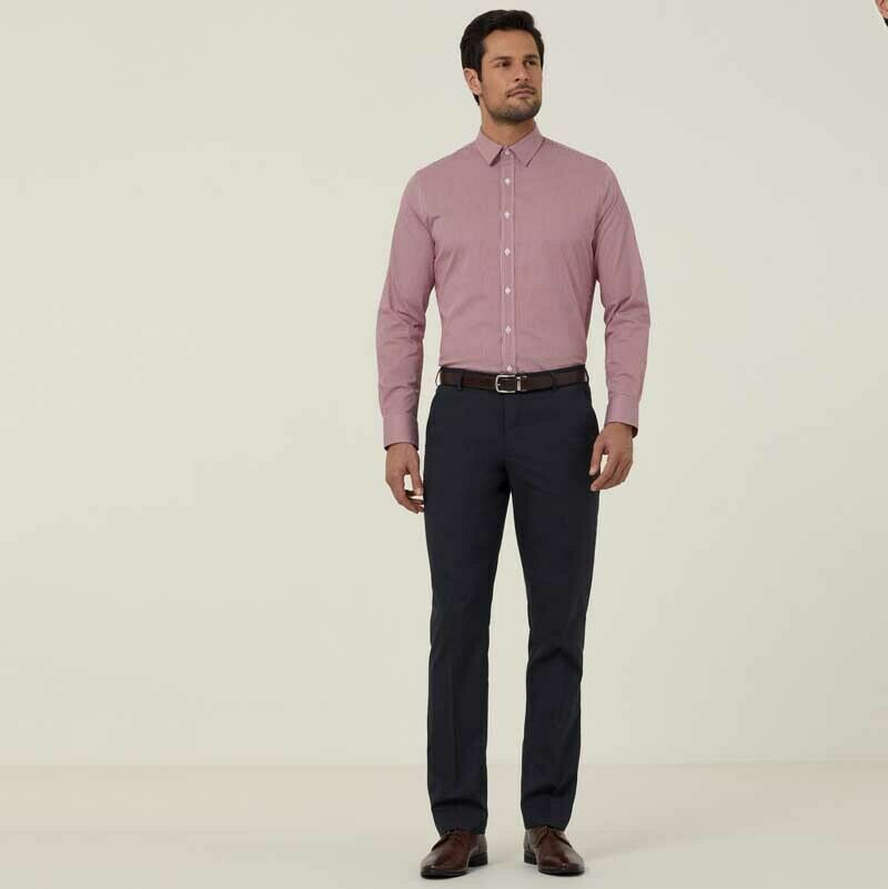 NNT Mens Avignon Gingham Checked Long Sleeve Shirt Casual Fit Business CATJDF-Collins Clothing Co