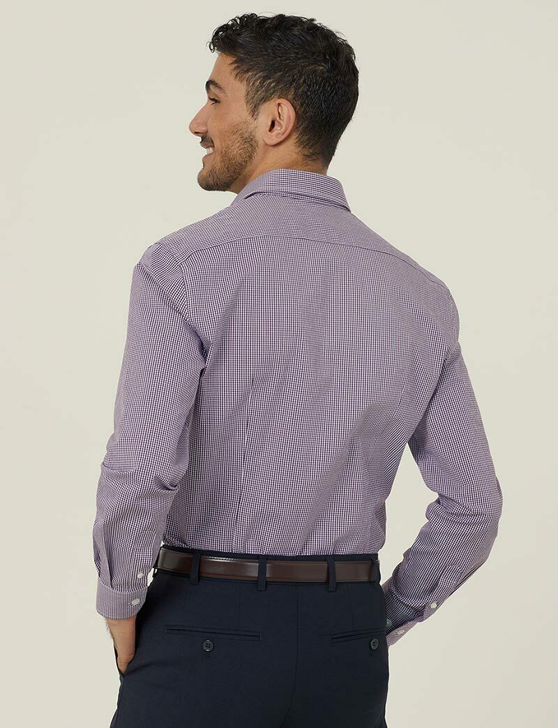 NNT Mens Avignon Gingham Checked Long Sleeve Shirt Casual Fit Business CATJDF-Collins Clothing Co