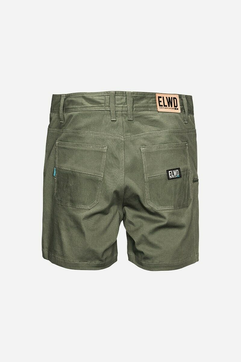 Mens Elwood Work Basic Shorts Stretch Twill Reinforced Pockets Tradie EWD202-Collins Clothing Co