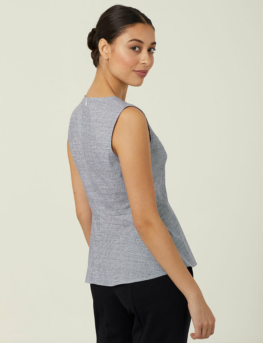 NNT Womens Avignon Abstract Sleeveless Shell Top Flattering Waist Comfort CATUK9-Collins Clothing Co