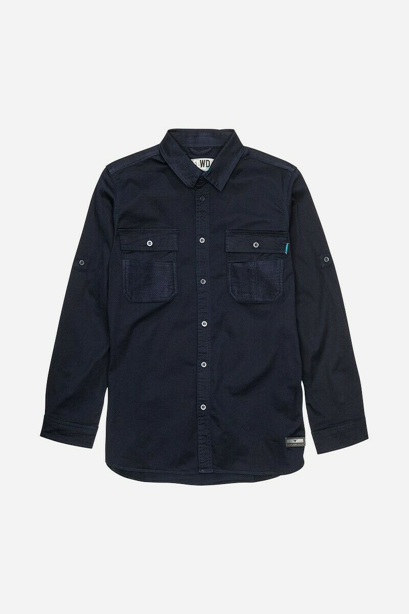 Womans Elwood Workwear Work Utility Stretch Twill Shirt Roll Up Sleeves EWD701-Collins Clothing Co