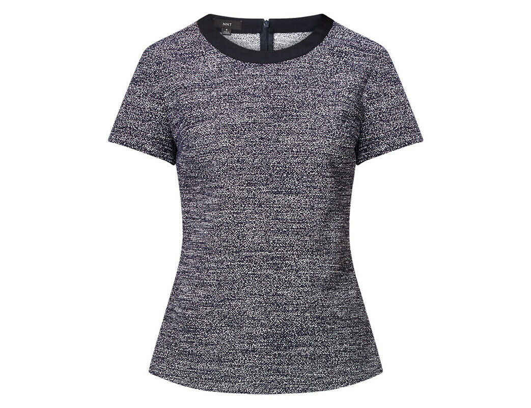 NNT Womens Formal Textured Tweed Shell Top Classic Fit Crew Neckline CATUDG-Collins Clothing Co