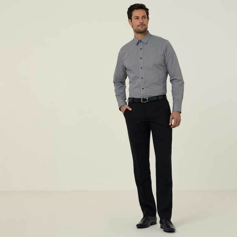 NNT Mens Avignon Gingham Checked Long Sleeve Shirt Casual Fit Business CATJDF-Collins Clothing Co