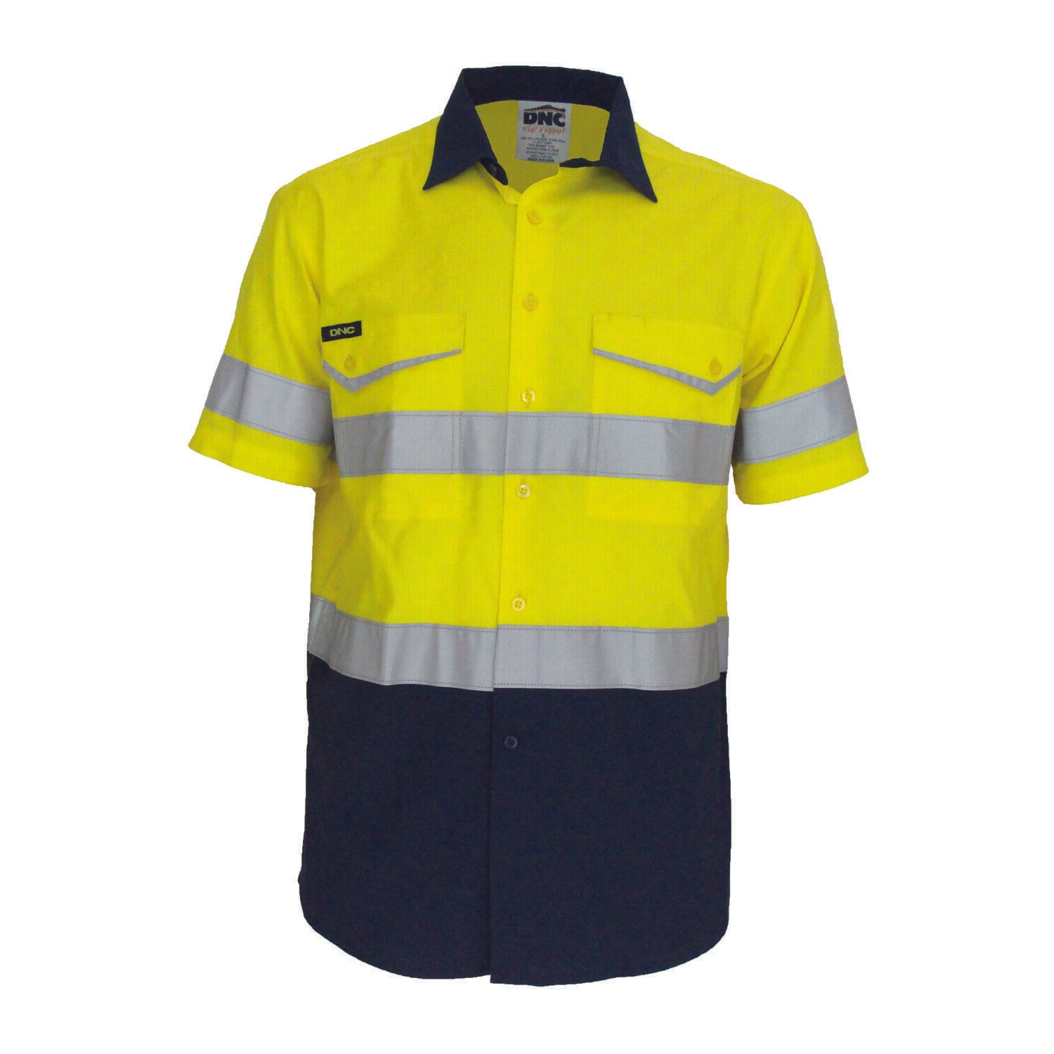 DNC Mens 2Tone RipStop Cotton Shirt CSR Reflective Lightweight Breathable 3587-Collins Clothing Co